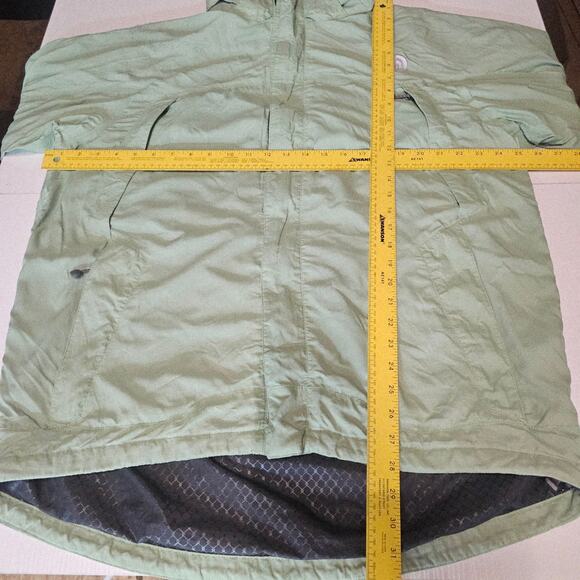 The North Face Pistachio Green Soft Shell Rain Parka HyVent Jacket Mens L 3799 - Picture 7 of 11
